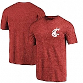 Washington State Cougars Fanatics Branded Cardinal Heather Left Chest Distressed Logo Tri Blend T-Shirt,baseball caps,new era cap wholesale,wholesale hats